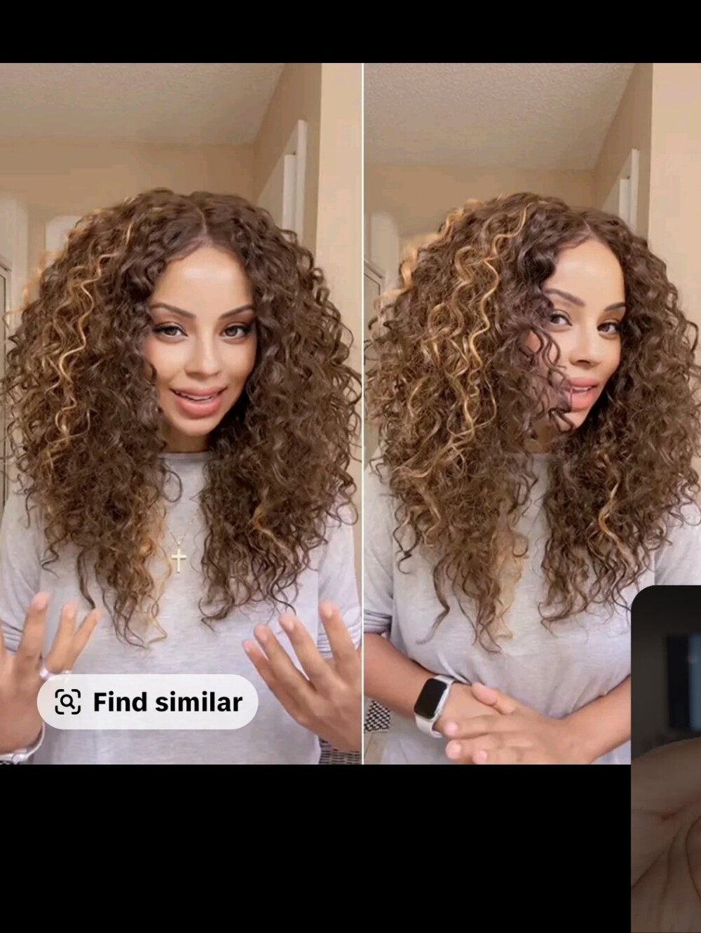 Curly Highlighted Brown Women's Wig - Natural Volume